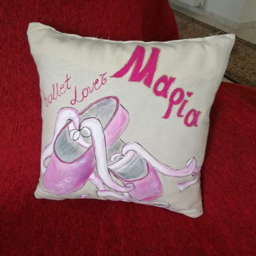 Μαξιλαράκι ζωγραφισμένο ,πουέντ 45*45 cm