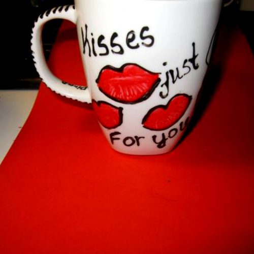 Κούπα ζωγραφισμένη,kiss for you