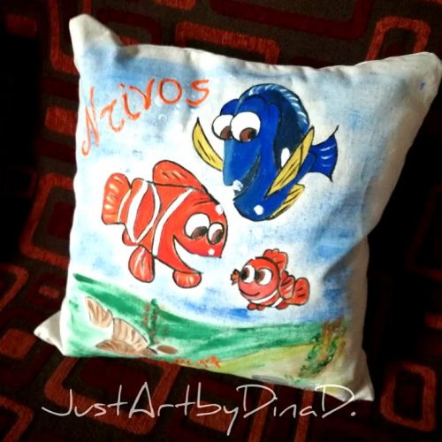 Μαξιλαράκι ζωγραφισμένο ,Nemo 45*45 cm