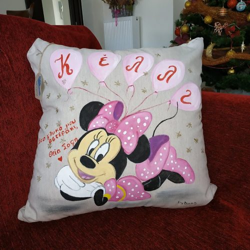 Μαξιλαράκι ζωγραφισμένο ,Μinnie Mouse  ,45*45 cm